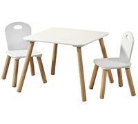 Kesper Children's Table with 2 Stems, White, Measure Table 55 x 55 x 45 cm, Chair 27.5 x 27.5 x 50.5 cm, 1771213