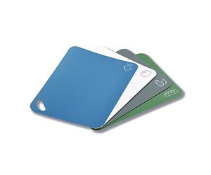 Kesper Flexible Cutting Mat, Set of 4, Material: Plastic (PE), Dimensions: 38 x 29 x 0.2 cm, Colours: Blue, White, Grey, Green, 30591