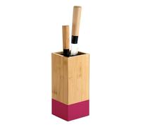 KESPER Knife Block, Material: Bamboo, Plastic, Dimensions: 10 x 10 cm, Height: 23 cm, Colour: Brown, Berry, 58034