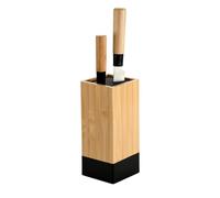 KESPER Knife Block, Material: Bamboo, Plastic, Dimensions: 10 x 10 cm, Height: 23 cm, Colour: Brown, Black, 58030