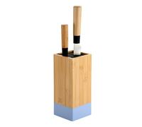 KESPER Knife Block, Material: Bamboo, Plastic, Dimensions: 10 x 10 cm, Height: 23 cm, Colour: Brown, Blue, 58032