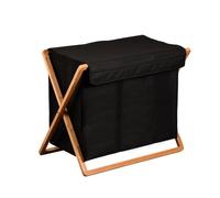 Kesper Laundry Hamper, Material: Polyester, Bamboo, Dimensions: 69 x 41 cm, Height: 56.5 cm, Colour: Black, Brown | 19437