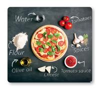Kesper Multi Glass Cutting Plate/Stove Cover/Stove Panel, Material: Esg-Safety Glass, Dimensions: 56 x 50 x 0.8 cm, Motif: Pizza, Colour: Grey, Red, 36598 13