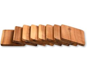 Kesper Pack of 8 Raclette Board 10 x 8 cm Acacia Wood/Coasters/Wooden Board/Raclette Board