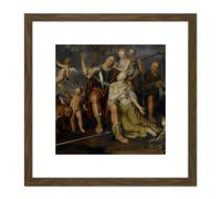 Kessel Allegory Of Peace 8X8 Inch Square Wooden Framed Wall Art Print Picture with Mount Artery8 Brown One Size