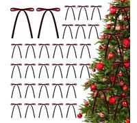 Kesteey 30Pcs Velvet Christmas Bows, 5 x 7In Christmas Tree Bows Vintage Velvet Ribbon Bows for Gift Wrapping Wreaths Garlands Xmas Tree Decor (Wine Red)