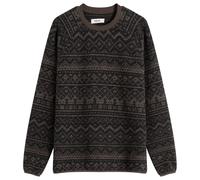 Kestin Men's Junction Knitted Fairisle Sweatshirt Peat/Black
