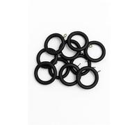 Kestral 28 mm Wooden Curtain Poles Fixed Length Multi Finials Curtain Rings(Black Rings, Rings 10 Pack)