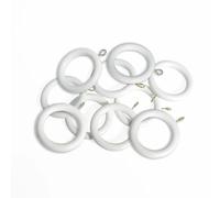 Kestral 28 mm Wooden Curtain Poles Fixed Length Multi Finials Curtain Rings(Linen White Rings, Rings 10 Pack)