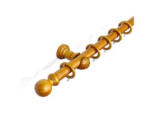 Kestral Ball Finial 28 mm Wooden Curtain Poles Fixed Length Multi Finials Curtain Pole Wooden Beautiful Design Wooden Finials, Aged Oak Ball 150 cm