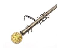 KESTRAL Crackle Glass Ball Finials 28 mm Extendable Curtain Poles Rods Voiles, Antique Brass 70-120 cm