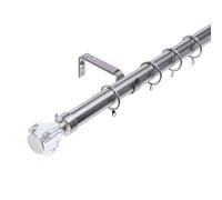 Kestral Crystal Effect Finial 28mm Extendable Curtain Pole Rods Metal Finish Easy Fit(Diamond Crystal, 180 - 340 cm)