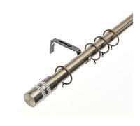 Kestral Diamante Stripe Finial Extendable Curtain Pole 28mm Elegant Metal Finish Easy Fitting, Antique Brass 90-160 cm
