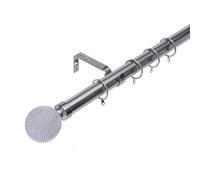 Kestral Studded Ball Finial 28 mm Extendable Metal Curtain Pole Rod Voile Easy Fit Rings Inc, Small 180-340 cm