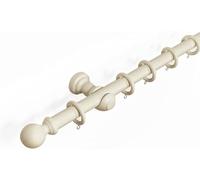 Kestral Wooden Curtain Poles - 28 mm Fixed Length Multi Finials, Chalk Ball 120 cm