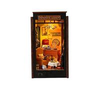 kesurpae 3D Bookend Miniature Dollhouse Accessories For Unique Handmade Gifts Inspiring Creativity In Children And Adults Puzzle DIY Wooden Dollhouse Bookcase Model Decor