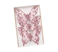 kesurpae 3x Magical Wedding Wreath Ornaments Xmas Decor Supply For Enchanting Displays Christmas Butterfly Decor, pink, 11.5x2x10cm