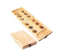 kesurpae 50 Stones Classic Mancala Board Game Portable Family Fun Game Night For Kids Teens Adults Sturdy And Durable. Classic Strategy Wood Mancala Board For Teen