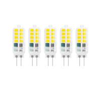 kesurpae 5pack/lot G4 Halogen Bulb Replacement 16 LEDs 3W AC12V 2700K-6500K Lumens 300LM PC Case Halogen Bulbs Two Pin Power 3W, Warm White, Transparent cover 3W