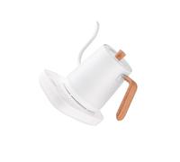 kesurpae Black Electric Kettle with Goose Neck Spout for Cafe Metal Electric Tea Kettle Gooseneck Temperature Control Kettle, White Pot