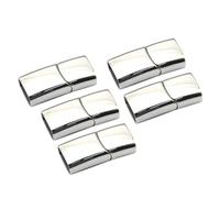 kesurpae Bracelets Connector End Clasp Stylish Stainless Steel Clasp Multiple Color Choices Easy To Snaps Clasps Jewelry Findings Making Accessories Part Snap Closure Bracelet, Silver, 10x5mm