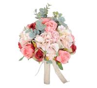 kesurpae Bridal Bouquet Elegant Ceremony Decor Silk Hand Flowers Bridal Bouquets Holder Beautiful Wedding Props Every Occasion Wedding Bouquets Holder Artificial Flowers, Style E