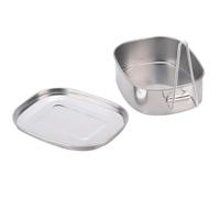 kesurpae Camping Mess Tin Lightweight Stainless Steel Lunch Box Food Container Choice for Students Kids Outdoor Dining Experiences Stainless Steel Lunch Case Kids Student Box, 1 Layer, L