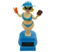 kesurpae Car Solar Powered Toy Dancing Figures Swing Women Interior Ornaments Car Ornament ABS Car Decor Very Cute. Safe, blue