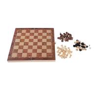 kesurpae Classic Chess Game Chess Checkers Backgammon Board Game For 2 Players Wood International Set Elevate Fun Together Board For Kids And Adults Wood International Set, Dark, 24x24cm