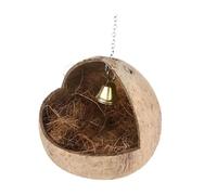 kesurpae Coconut Bird Nest Hut Breeding Nesting Solution Friendly Chicks In Garden Space Outdoor Hanging Birdhouse Coconut Shell Bird Nest Birds Fiber Shell, with shred, 13x13cm