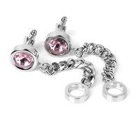 kesurpae Cufflinks Cuff Links Silver Pink Unique Moments Round Gift Weddings Birthday Anniversaries ColorSilver Pink Materialcopper Rhinestone Unique Gift For Birthday