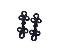 kesurpae Decorative Chinese Knot Frog Button Traditional Fasteners For Cardigans Cloaks Cheongsam And Outfit Styling Chinese Knot Frog Button, Black
