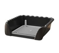 kesurpae Dog Potty Trainer Litter Box Cleaner Designed To Prevent Urine Splashing Keeps Paws Dry Not Easy To Break.Dog Potty Fence Is20.08''x17.72''x5.91''. Tray With, Black, 51x45x15cm