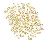 kesurpae Durable Lightweight Pinch Bails For Jewelry Making Pendants Earring 200pcs Package Included Supplies For DIY Jewelry Projects Metal Findings Components Supplies Chain, Golden, 2x6mm
