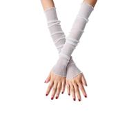 kesurpae Elastic Sun Sleeves Reliable And Fashionable Choice Sleeves Mesh Arm Warmers Driving Arm Gloves Summer, White,1pc, 19.6 inch