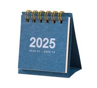 kesurpae Flip Calendar For Desk Small Desk Calendar 2025 Mini Convenient Page Reference Stand Up Flip Allows For Smooth 360° Page Rotation Without Risk Of Pages Falling Out.No To Tear Off, Blue