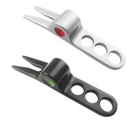 kesurpae Golf Divot Repairing Tool Efficient Lightweight Supplies Quick Access Golf Pitch Fork Portable Zinc Alloy Essential Accessories Forks Golfer Training, silver and black 2 pc, 8x1.5x1.4cm