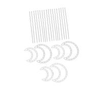 kesurpae Hanging Decoration Gifts Wreath Frame Craft Set For Creating Stunning Flower Bouquets Simply Connect Frame Rods, white, 6x Small Large Moon