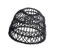kesurpae Hanging Swag Ceiling Lamp Twine Rattan Lampshades Boho Vibes Woven Lampshade Adds Distinctive To Rooms Vintage Handwoven Chandelier Lamp Shade For Home, Black, 21x15cm