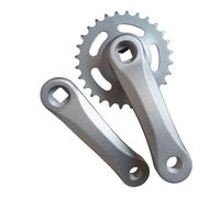 kesurpae High Performance Children Bike Crankset Square Sturdy Lightweight Easy Installation Bicycling Repair Components Kids Bicycle Replace Accessories Aluminum Alloy, Bright Silver, 28T