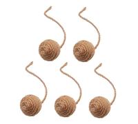 kesurpae Interactive Cat Toy Cats Enjoy Handmade Sisal Rope Balls Promoting Chasing And Exercising For Indoor Play Cat Kitten Toy Pet Supplies Long Rope Teasers, Yellow, 4.5cm