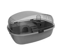 kesurpae Interactive Hamster Cage Features Strong Transparent Lid And Spacious Room Ventilation Supports Happy Healthful Living Large Hamster Cage Habitat Acrylic Portable, gray, 35.5x27.5x20cm