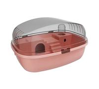 kesurpae Interactive Hamster Cage Features Strong Transparent Lid And Spacious Room Ventilation Supports Happy Healthful Living Large Hamster Cage Habitat Acrylic Portable, pink, 35.5x27.5x20cm