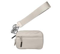 kesurpae Iris Wallet with Transparent ID Window Various Occasions Nylon 6×3.6 Zippered Card Case with Id Window Iriss Wallet, Beige