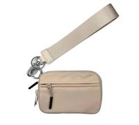 kesurpae Iris Wallet with Transparent ID Window Various Occasions Nylon 6×3.6 Zippered Card Case with Id Window Iriss Wallet, Khaki