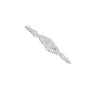 kesurpae Iron On Sparkly Rhinestone Applique Silver Choice for Clothing Dress Embellishment Hair Band DIY Size Approximately 156 X 41cm ColorSilver MaterialRhinestone