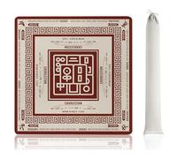 kesurpae Mahjong Mat With Rules Anti-Slip Rubber Foam Prevents Wear Or Curling Beautiful Print Flexible And Elastic Mahjong Mat For Table Made Of Textured Rubber Foam Backing, 9, 80 * 80cm