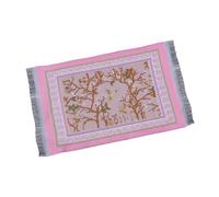 kesurpae Miniature Floor Mats Dollhouse Decor Essential 1/12 Dollhouse Landscape Decoration For Beautiful Mini Scene Settings Simulation Living Room Bedroom Life Scene Supply, Pink, 17x10cm