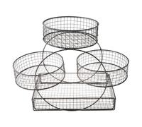 kesurpae Multi Tier Fruit Basket Vegetable Rack Display And Storage Of Favorite Fruits And Snacks Sturdy Strong.Wipe To Clean Onion Potato Bread Snack Produce Holder Organizer , Black , 30x20x31cm