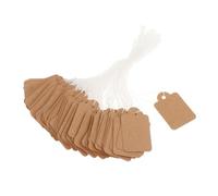 kesurpae Multipurpose Hang Tags Price Tags with String Attached Durable Paper Gift Personalized for Various Uses Price Tag with String Attached Blank Labeling Tag, 25x15mm Kraft